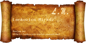 Lenkovics Mirkó névjegykártya